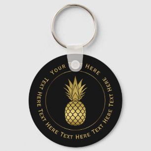Llavero Keychain de piña dorada 