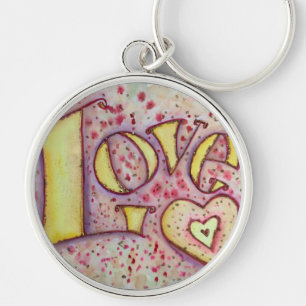 Llavero Keychain de pintura de palabras de arte amoroso