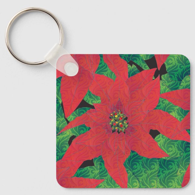 Llavero Keychain de Poinsettia (Anverso)