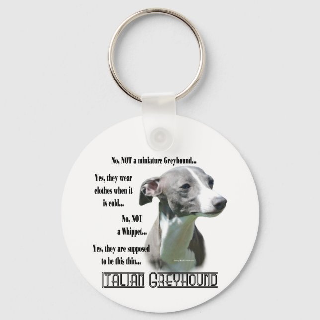 Llavero Keychain de preguntas frecuentes de Greyhound (Anverso)