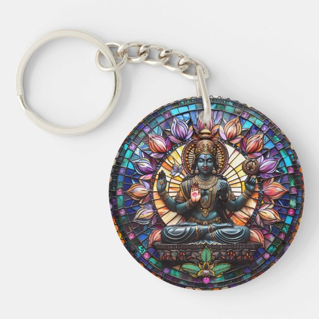 Llavero Keychain de protección de la deidad hindú, energía (Frente)