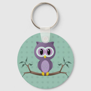 Llavero Keychain de punto de Owl Polka