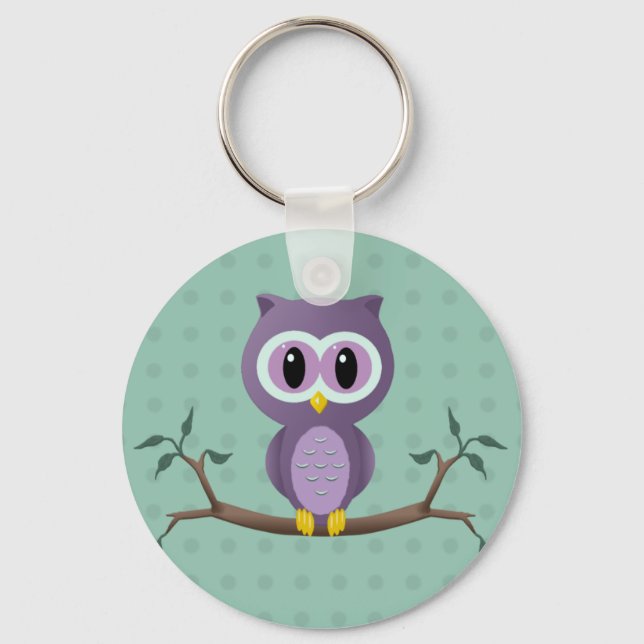 Llavero Keychain de punto de Owl Polka (Anverso)