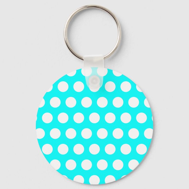 Llavero Keychain de puntos de Polka Blanco (Anverso)