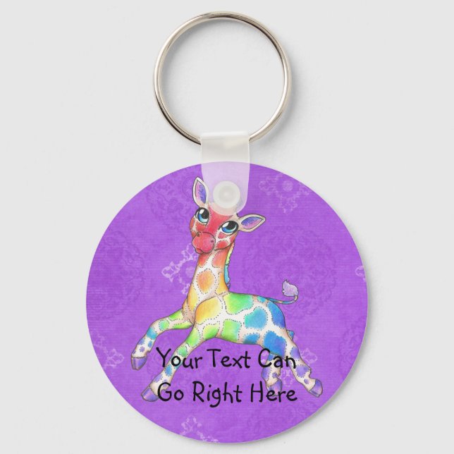 Llavero Keychain de Rainbow Giraffe (Anverso)