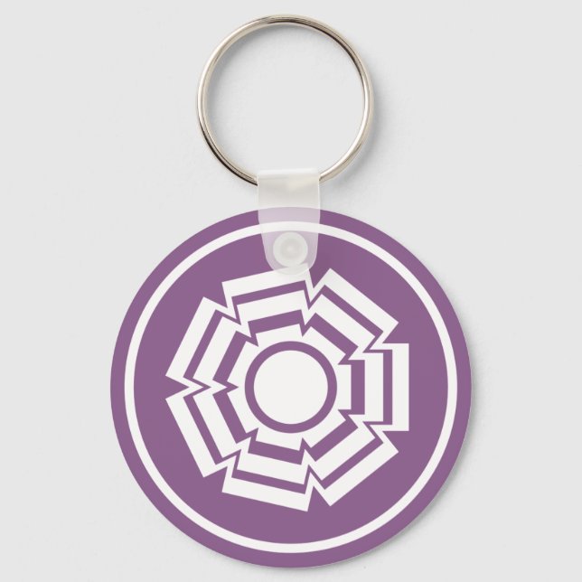 Llavero Keychain de ranura floral, berenjena (Anverso)