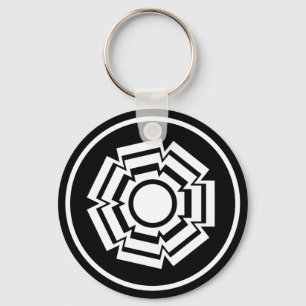 Llavero Keychain de ranura floral, negro
