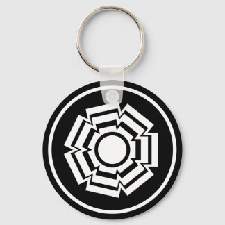 Llavero Keychain de ranura floral, negro
