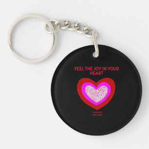 Llavero Keychain de redondeo al corazón alegre