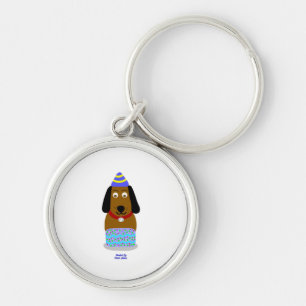 Llavero Keychain de redondeo de Feliz Cumpleaños Premium P