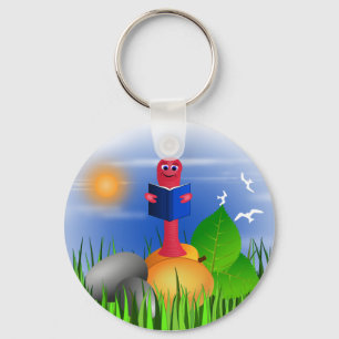 Llavero Keychain de redondeo de redondo colorido de gusano
