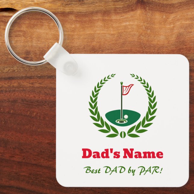 Llavero Keychain de regalo del Día del Padre de Golf (Anverso)