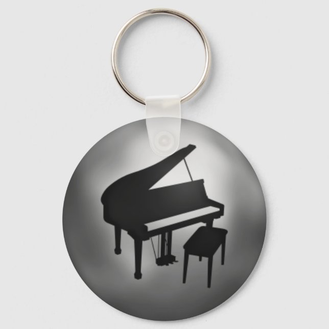 Llavero Keychain de regalo para estudiantes de piano negro (Anverso)