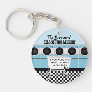 Llavero Keychain de reglas de lavandería de autoservicio 