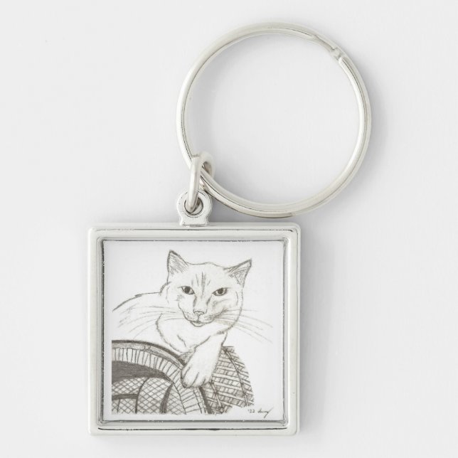 Llavero Keychain de retrato de Cat Ragdoll (Frente)
