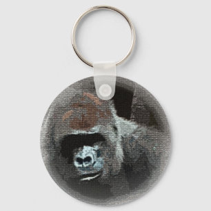 Llavero Keychain de retrato de gorila con efecto mosaico