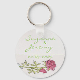 Llavero Keychain de Rosa de Vintage para el Favor de la Bo