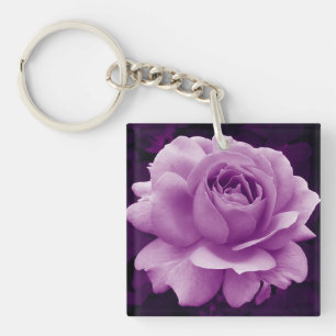 Llavero Keychain de Rosa púrpura profundo