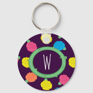 Llavero Keychain de Rosas neones