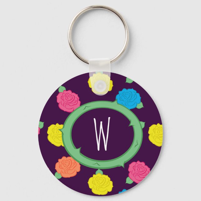 Llavero Keychain de Rosas neones (Anverso)