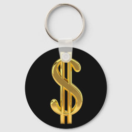 Llavero Keychain de Rótulo en dólares negros y dorados