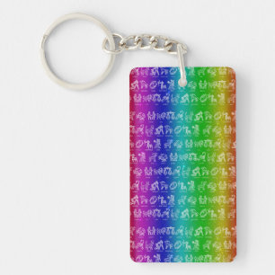 Llavero Keychain de Rótulo zodiaco (arco iris brillante)
