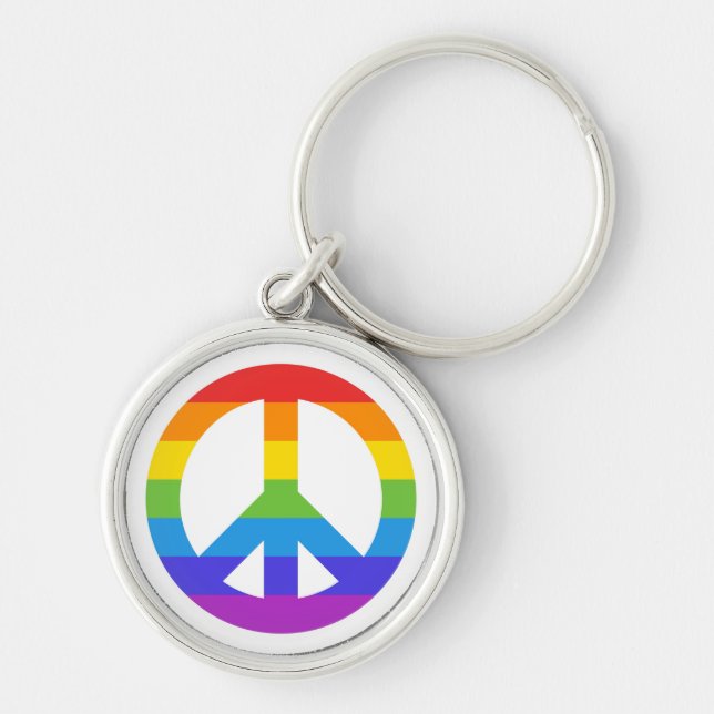 Llavero Keychain de signo de paz del orgullo (Frente)