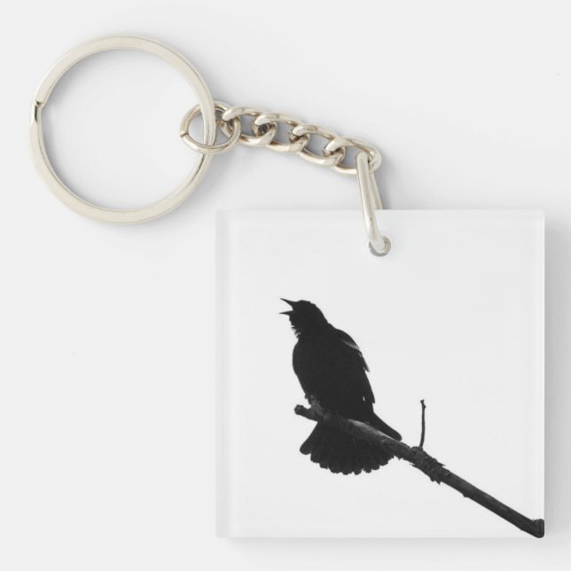Llavero Keychain de Silhouette de Bird Call (Frente)