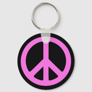Llavero Keychain de símbolo de paz rosa