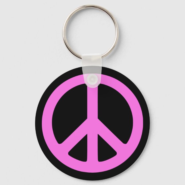 Llavero Keychain de símbolo de paz rosa (Anverso)