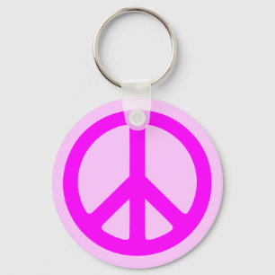 Llavero Keychain de símbolo de paz rosa