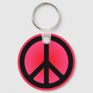 Llavero Keychain de símbolo de paz rosa