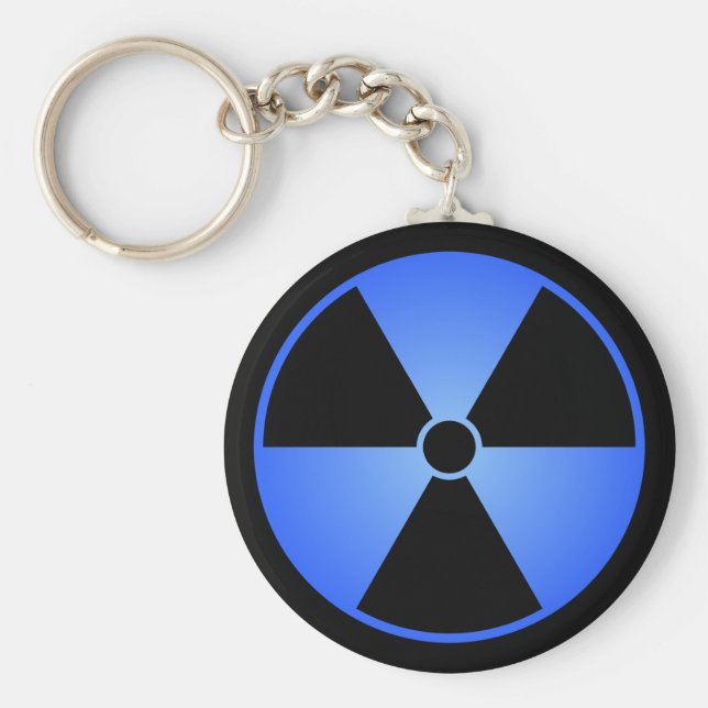 Llavero Keychain de símbolo de radiación azul (Frente)