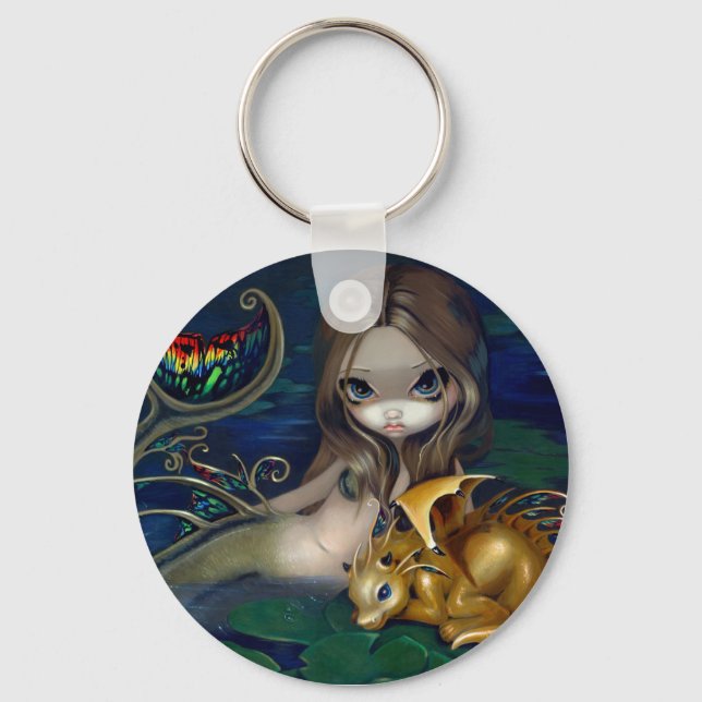 Llavero Keychain de "Sirenita con un dragón de oro" (Anverso)