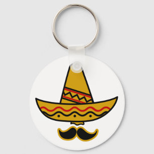 Llavero Keychain de Sombrero y Mustache