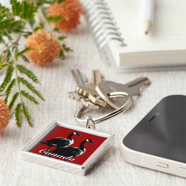 Llavero Keychain de Souvenir de Canadá Keepsake geese de C (Lado)