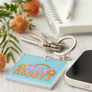 Llavero Keychain de Stay Groovy Wordart inspirador