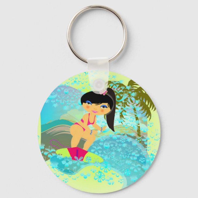 Llavero Keychain de Surf Tropical (Anverso)