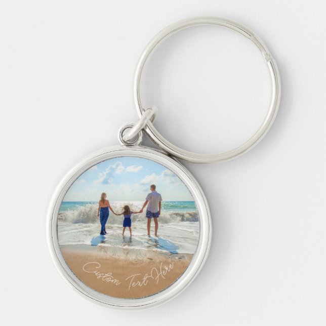 Llavero Keychain de texto de fotos de personalizado con fo (Frente)