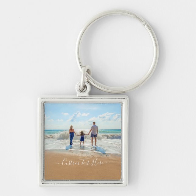 Llavero Keychain de texto fotográfico personalizado - Tus  (Frente)