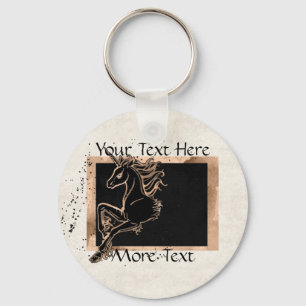 Llavero Keychain de Unicorn negro