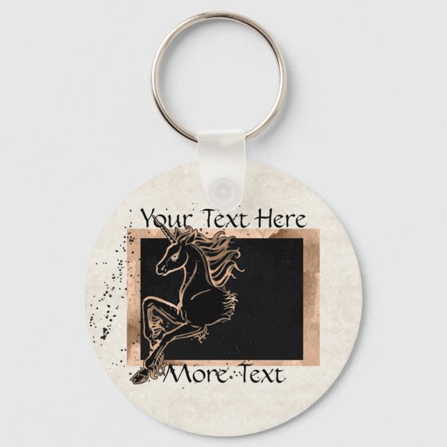 Llavero Keychain de Unicorn negro (Anverso)
