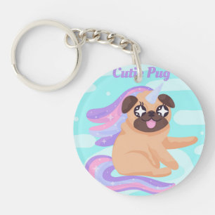 Llavero Keychain de Unicorn Pug