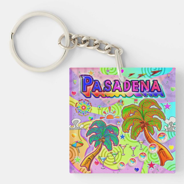 Llavero Keychain de vacaciones de Pasadena (Frente)