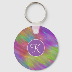 Llavero Keychain de vidrio arcoiris fundido