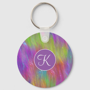 Llavero Keychain de vidrio arcoiris fundido