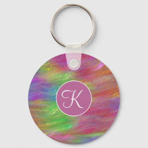 Llavero Keychain de vidrio arcoiris fundido