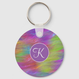 Llavero Keychain de vidrio arcoiris fundido