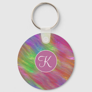 Llavero Keychain de vidrio arcoiris fundido