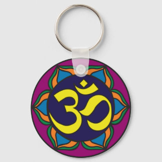 Llavero Keychain de vidrio manchado de Om